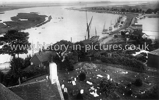 Blackwater and Promenade from St Mary's Tower Church, Maldon, Essex. c.1915